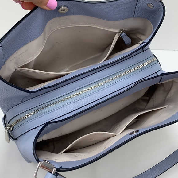 Leila Snake Embossed Medium Triple
Compartment Shoulder Bag Muted Blue
Multi - Picture 10 of 15